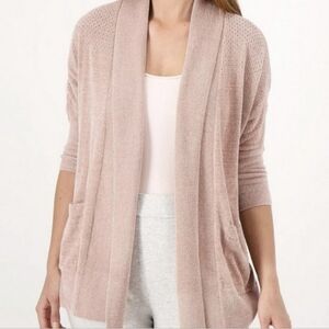 Barefoot Dreams Cozy Chic Ultra Lite Women's Cardigan Sz L/XL Blush Pink